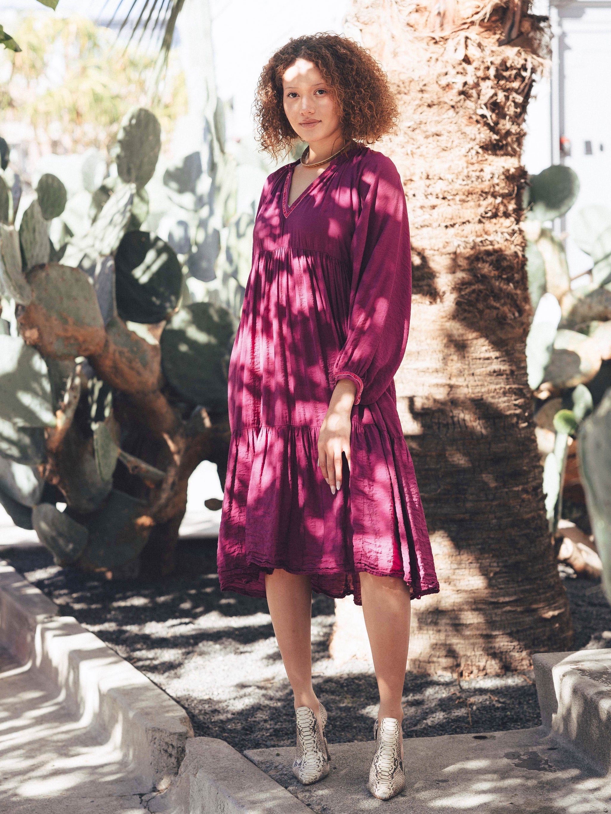 Eden House Dress in Plum