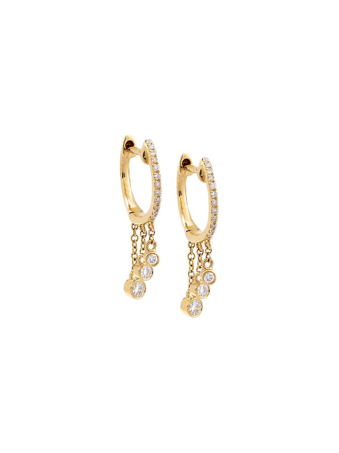 14K Gold Tiered Shaker Mini Hoops