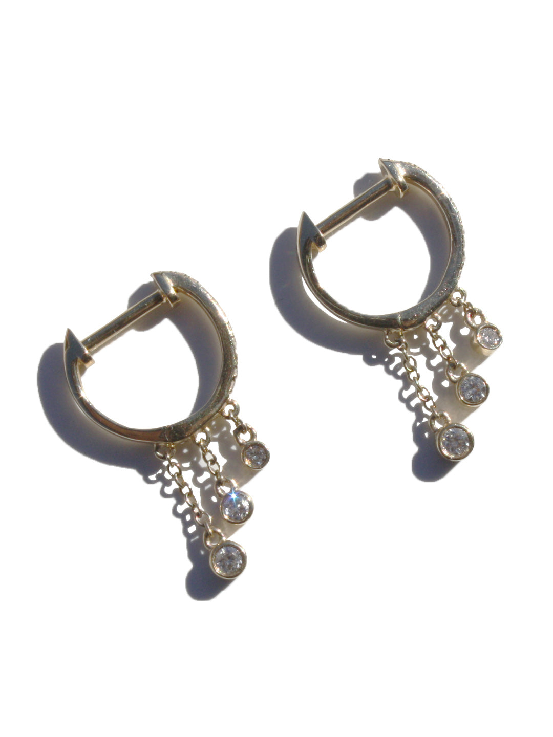 14K Gold Tiered Shaker Mini Hoops