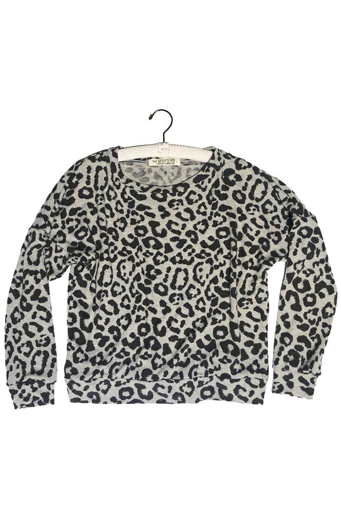 Drop Sleeve Pullover - distressed leopard,, The Uplifters- Woo